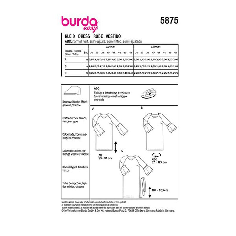 šaty | Burda 5875 | 34-48, image number 12