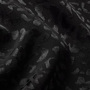 Viskózová tkanina leopardí vzor – černá, 