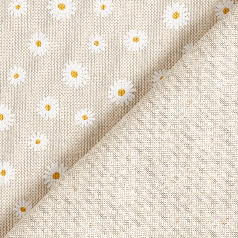 Dekorační látka Polopanama Malé květy – přírodni/bílá,  image number 4
