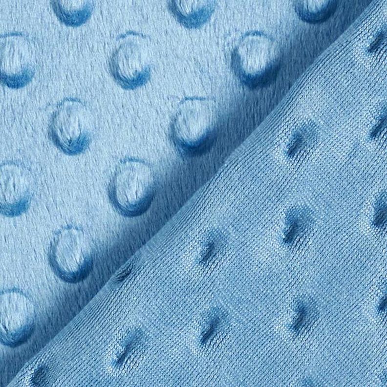 Hebký fleece vyražené puntíky – světle modra,  image number 4