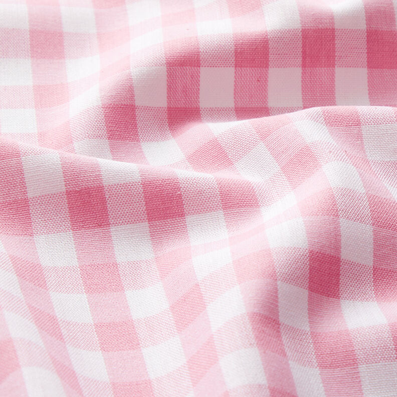Bavlněná látka Vichy károvaná 1 cm – růžová/bílá,  image number 2