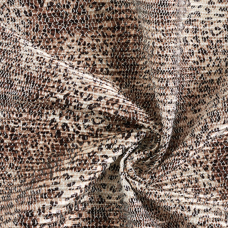 Saténové plisé leopardí vzor – světle béžová,  image number 3
