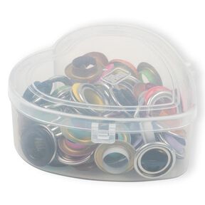 Grommet s ručním svorkou, v srdíčkové krabičče [14 mm] | Prym – červená, 