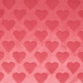 Umělá kožešina Srdíčka | Poppy Fabrics – slézová, 