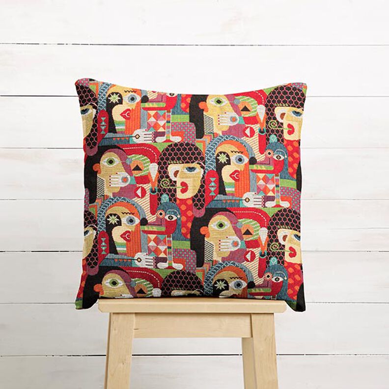 Dekoračn&iacute; l&aacute;tka gobel&iacute;n Abstraktn&iacute; obličeje &ndash; čern&aacute;,  image number 5