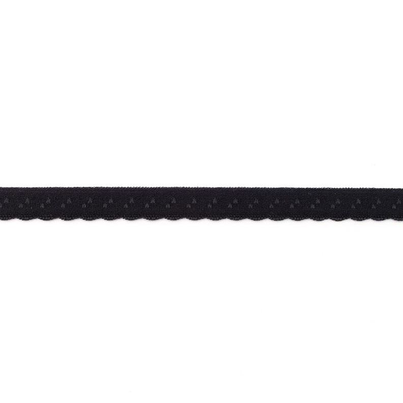 Elastická lemovací stuha Krajka [12 mm] – černá,  image number 1