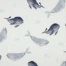 Vaflové piké Velryby digitální potisk | Poppy Fabrics – slonová kost/modrošedá,  thumbnail number 1