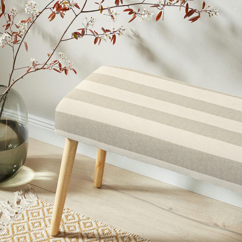 Dekoračn&iacute; l&aacute;tka Panama &Scaron;irok&eacute; pruhy &ndash; taupe (&scaron;edohněd&aacute;)/světle b&eacute;žov&aacute;,  image number 5