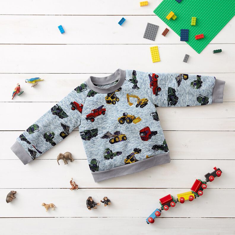 Alpenfleece Nákladní automobily a bagry – džínově modrá/šedá,  image number 5