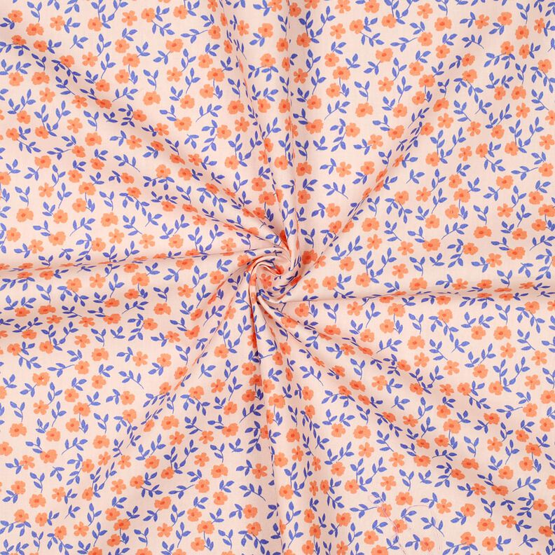 GOTS Bavlněný popelín Rozsypané kvítky | Poppy Fabrics – přírodni/broskvově oranžová, image number 4