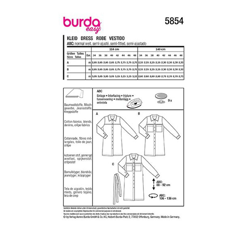 šaty | Burda 5854 | 34-48,  image number 12