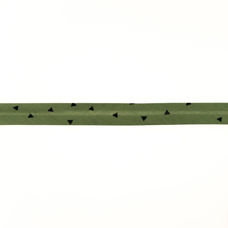 Šikmý proužek Trojúhelníky [20 mm] – olivová/černá,  image number 1
