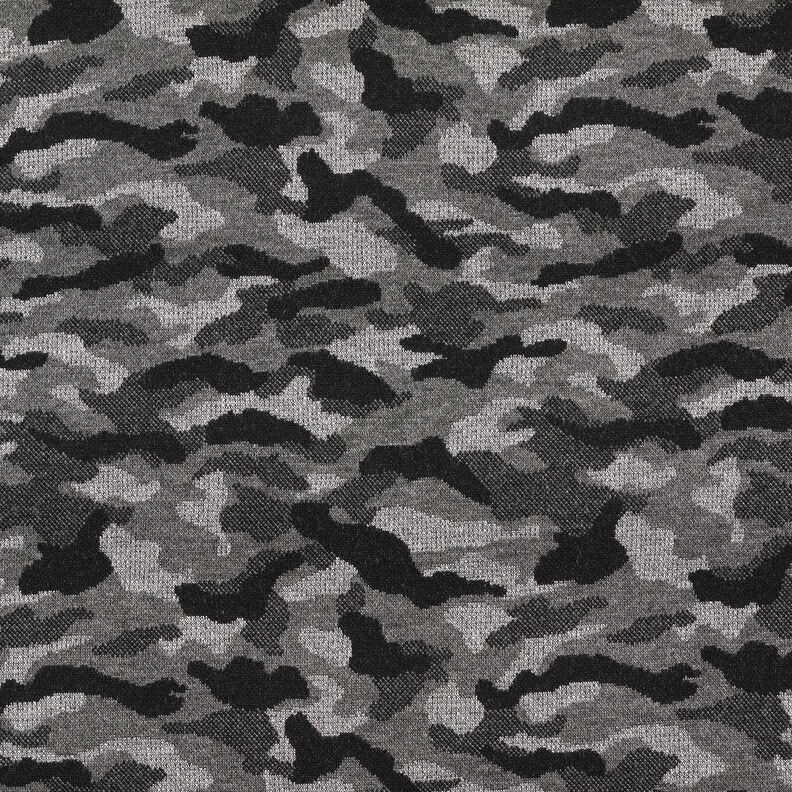 Pletená žakárová maskáčová metalíza – černá/stříbrná metalická,  image number 1