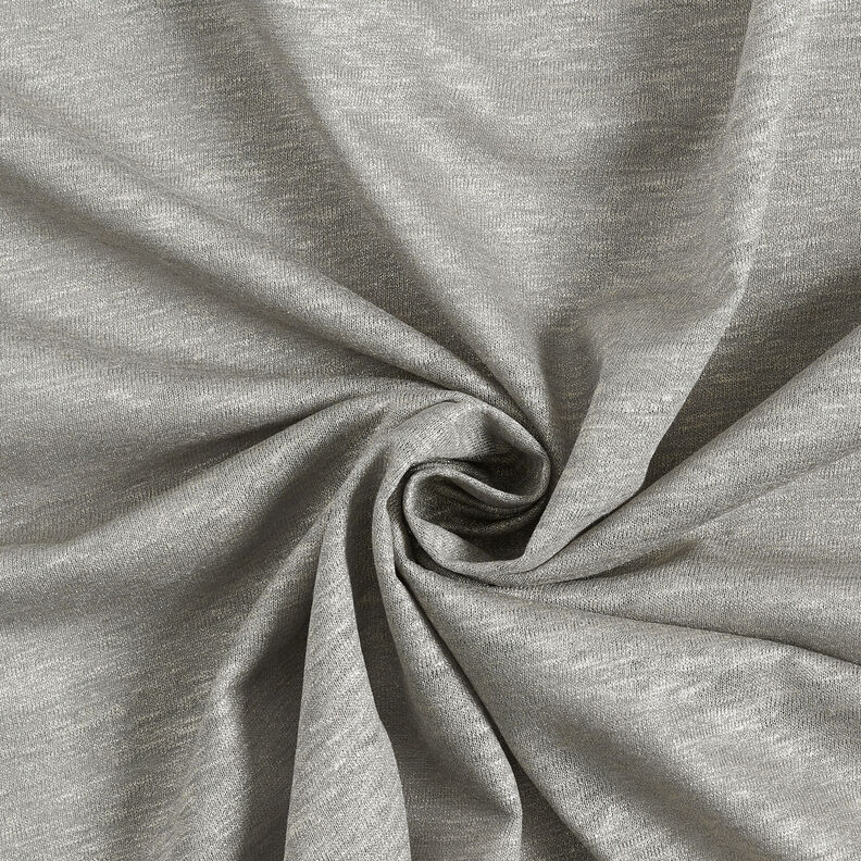 Lněný žerzej třpytivý melanž – sloní šedá/stříbrná,  image number 4