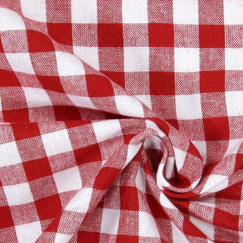 Bavlněná látka Vichy károvaná 1 cm – červená/bílá,  image number 2