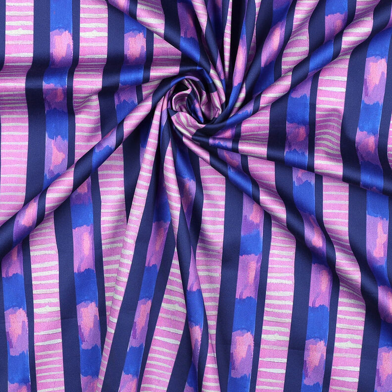 Bavlněný satén pruhy | Nerida Hansen – namornicka modr/pink,  image number 4