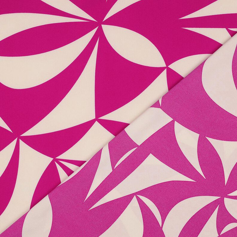 Strečová látka na halenku s geometrickým vzorem | Poppy Fabrics – purpurová/cashew (béžová),  image number 4