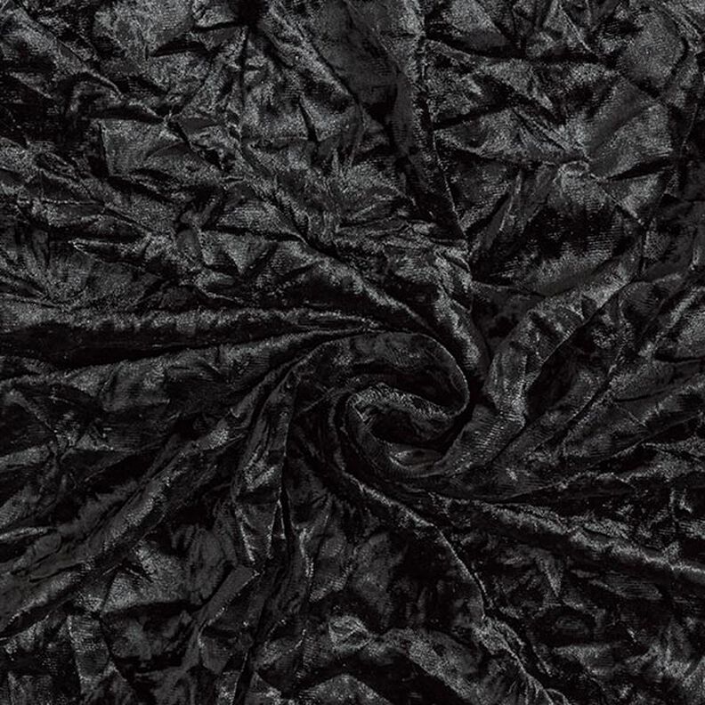 Strečový samet mačkaný – černá,  image number 3