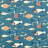 Bavlněná látka Kreton Hejno ryb – modrošedá,  thumbnail number 1