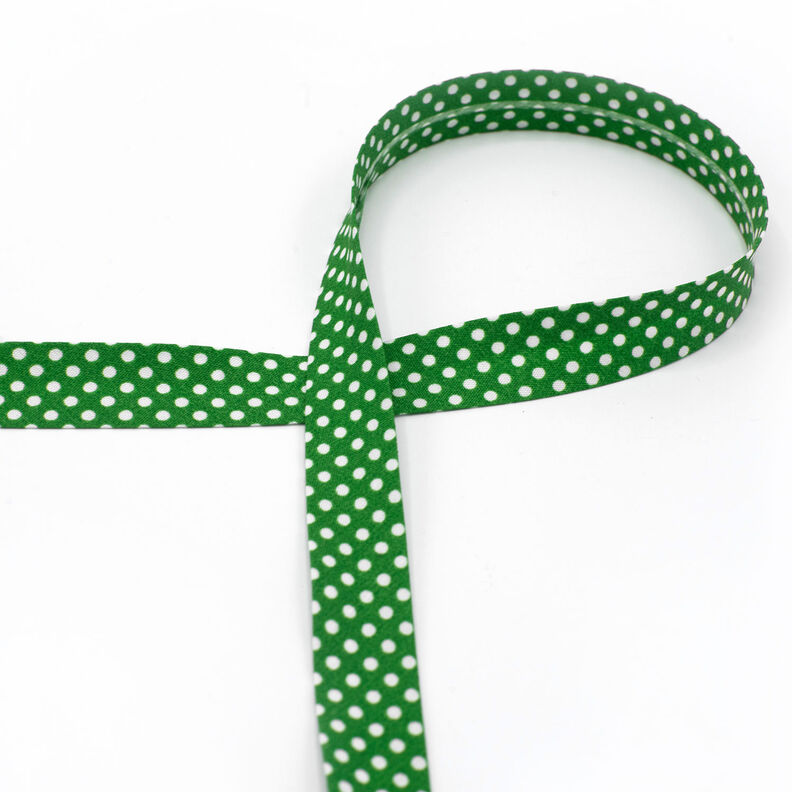 Šikmý proužek Puntíky [18 mm] – zelená,  image number 2