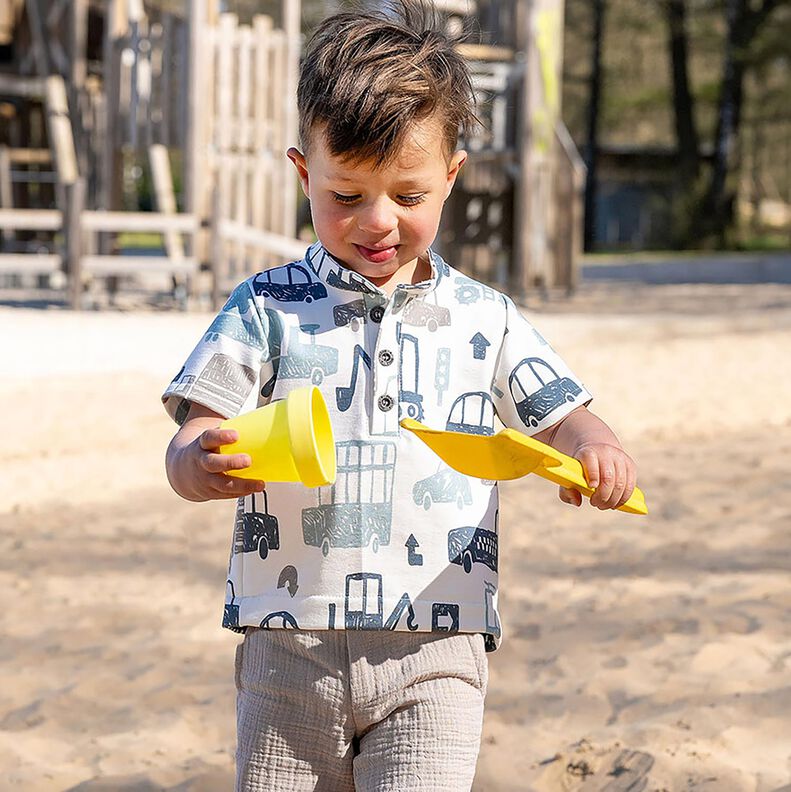 Francouzsk&eacute; frot&eacute; letn&iacute; tepl&aacute;kovina Nakreslen&aacute; vozidla &ndash; b&iacute;l&aacute;/modr&aacute;,  image number 5