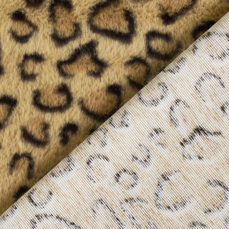 Super měkká umělá kožešina s leopardím potiskem – starozlatá/černá, image number 4