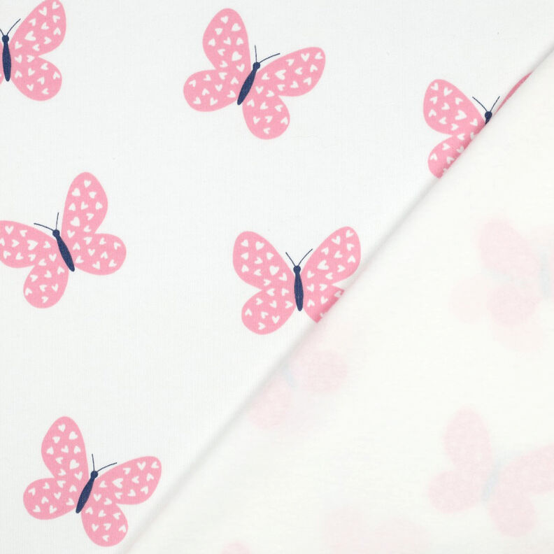 Teplákovina počesaná Velcí motýli | Poppy Fabrics – slonová kost/růžová,  image number 4