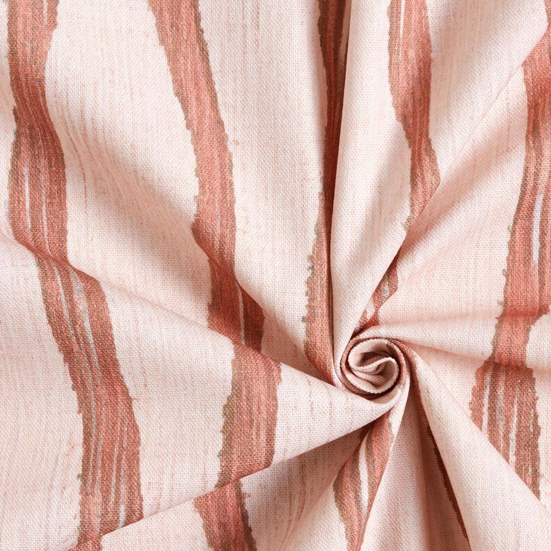 Dekorační látka Polopanama Vlnité pruhy – červená/rose, image number 3