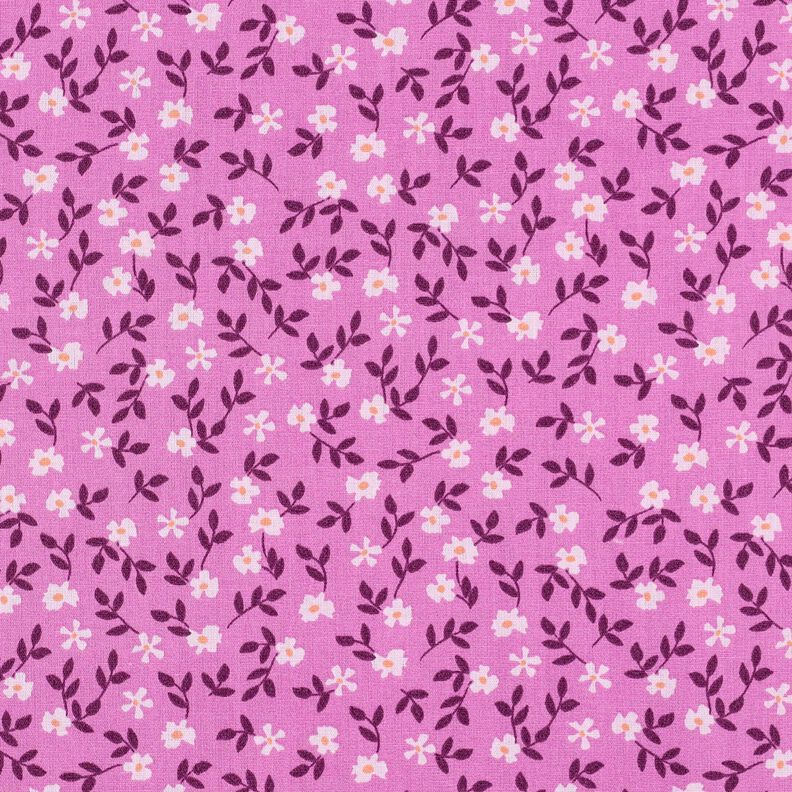 GOTS Bavlněný popelín Rozsypané kvítky | Poppy Fabrics – pink/bílá, image number 1
