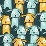 Bavlněný žerzej Psi s visícími ušima | Poppy Fabrics – tmavě zelená,  thumbnail number 1