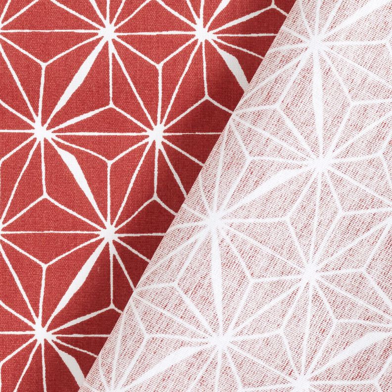 Povrstvená bavlna Grafické hvězdy – karmínově červená/bílá,  image number 5