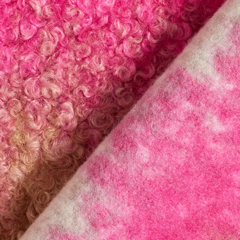 Látka na kabáty Pletené buklé barevný přechod – cashew (béžová)/pink,  image number 4