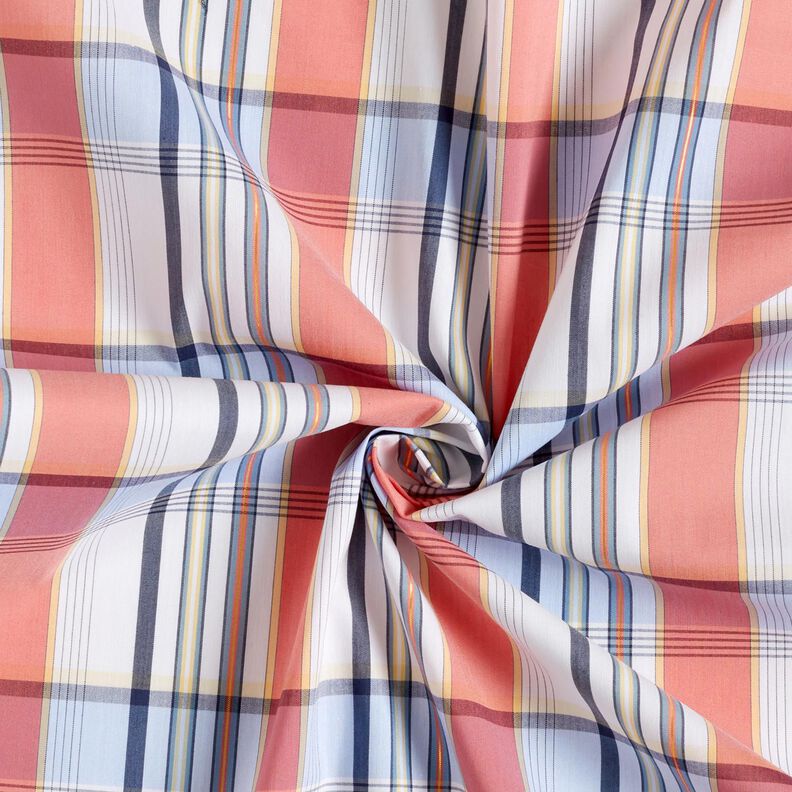 Bavlněná směs tartan s lesklými proužky – korálová, image number 4