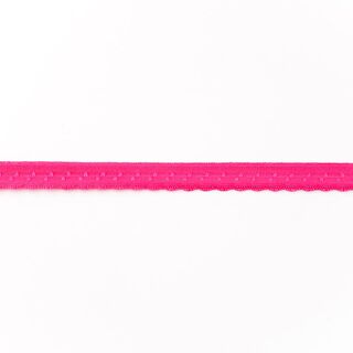 Elastická lemovací stuha Krajka [12 mm] – výrazná jasně růžová, 