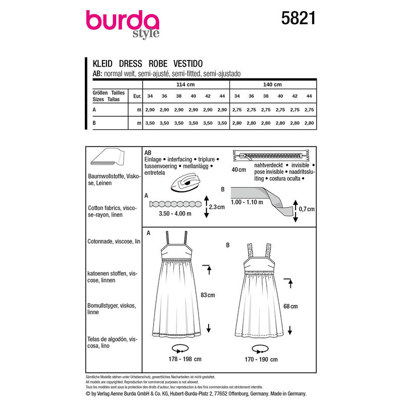 Šaty | Burda 5821 | 34-44,  image number 9