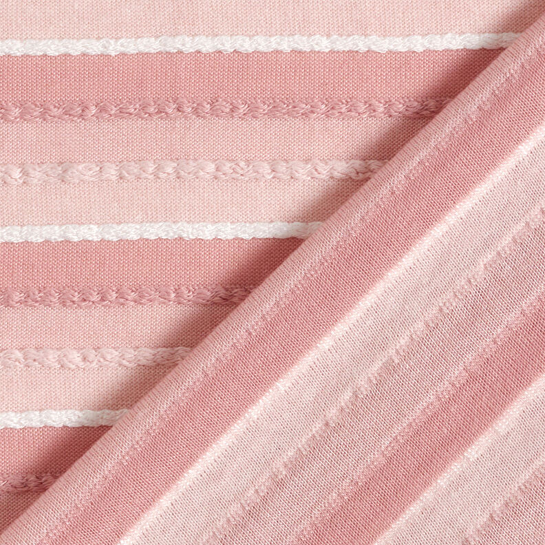 Jemné pletené proužky šňůry – růžová/bílá,  image number 4