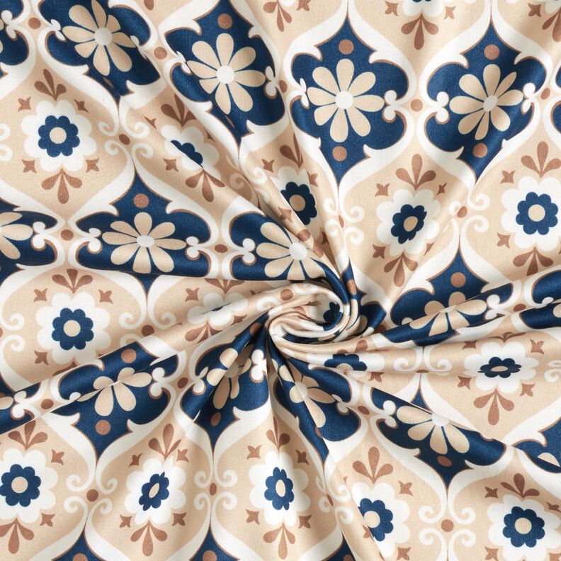 Žerzej s květinovými ornamenty – béžová/namornicka modr, image number 4