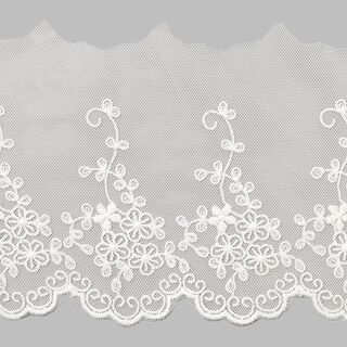 Tylová krajka květina (120 mm) – bílá, 