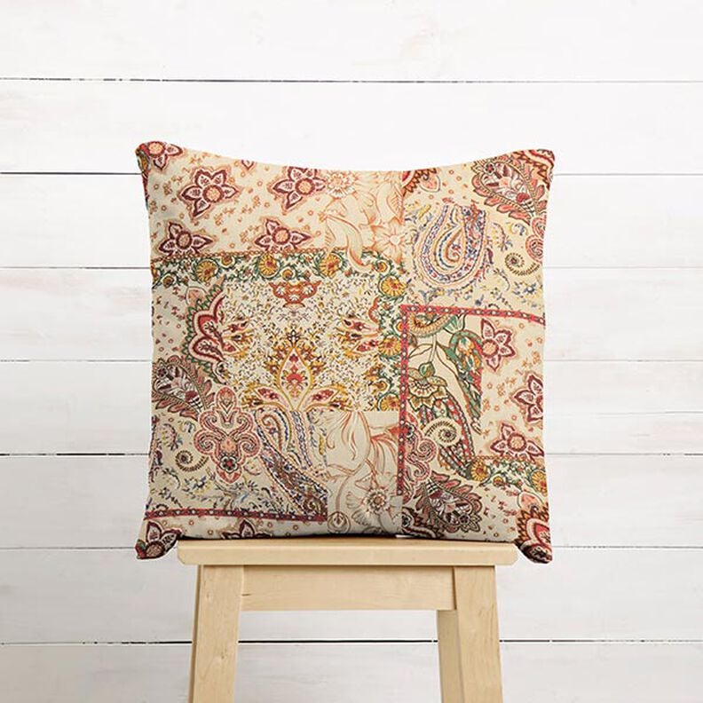 Dekorační látka Polopanama Retro Paisley – béžová,  image number 5