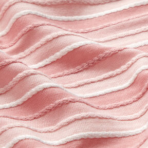 Jemné pletené proužky šňůry – růžová/bílá, 