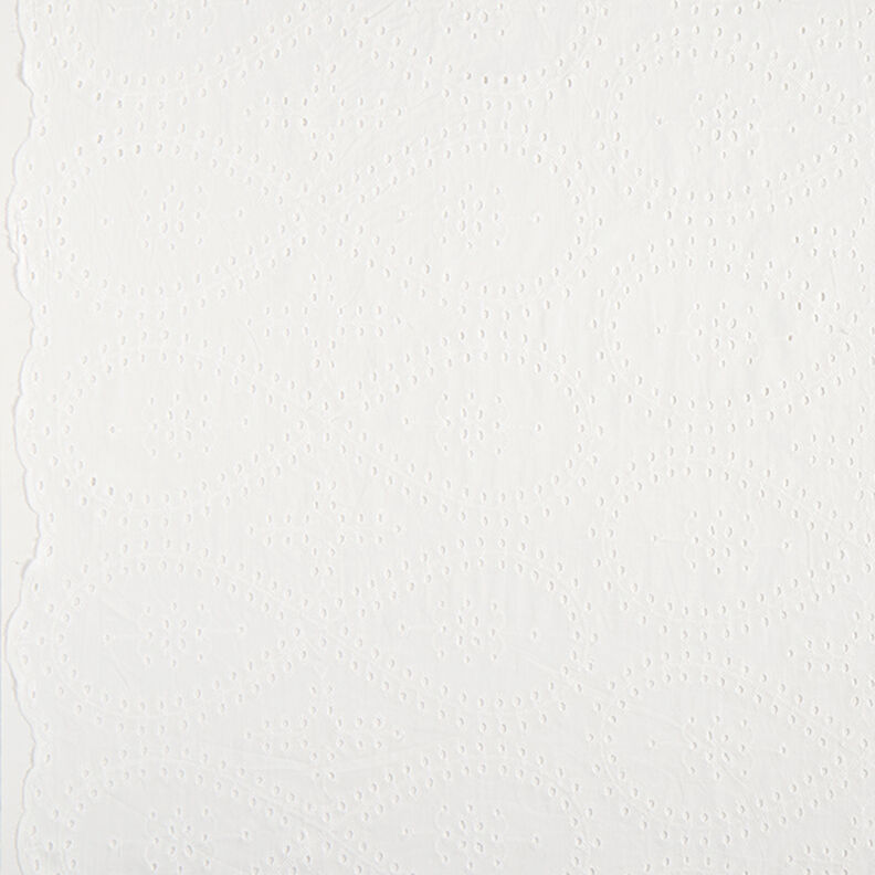 Bavlněná tkanina s vyšitými úponky ve tvaru kapky – bílá,  image number 1