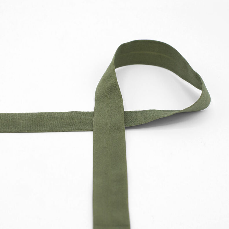 Elastická vazba (gumový záhyb) matný [20 mm] – khaki,  image number 1