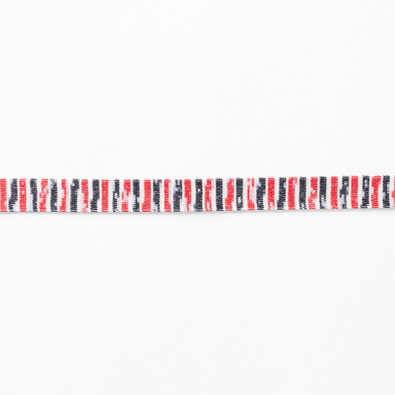 Pletená stuha  Melírované pruhy [13 mm] – červená/černá,  image number 2