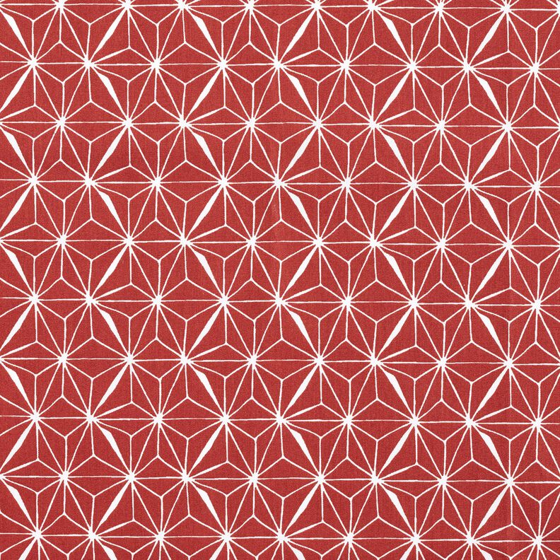 Povrstvená bavlna Grafické hvězdy – karmínově červená/bílá,  image number 1