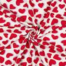 Teplákovina počesaná Srdíčka | Poppy Fabrics – přírodni/červená,  thumbnail number 3