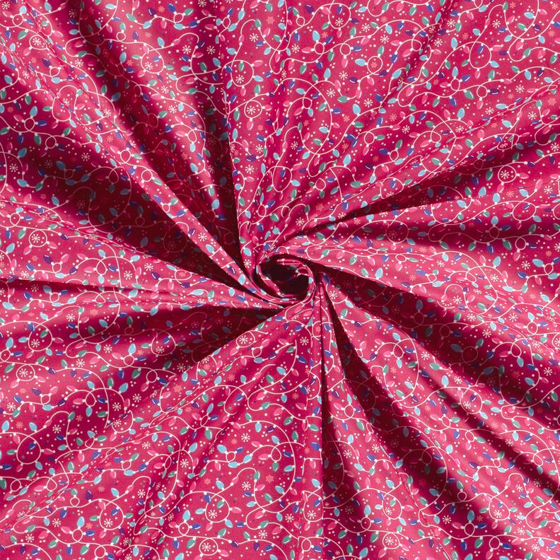Bavlněná látka Popelín Světelný řetez – purpurová/světle modra,  image number 3
