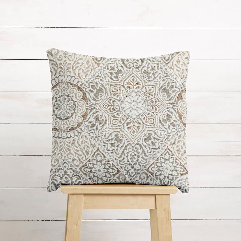 Dekorační látka Žakár Elegantní dlaždice – sasanková/světle béžová,  image number 6