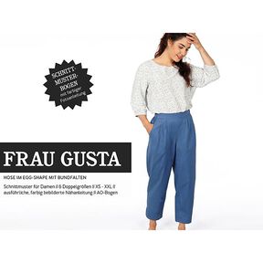 FRAU GUSTA Kalhoty ve tvaru vajíčka se záhyby v pase na gumu | Studio Schnittreif | XS-XXL, 