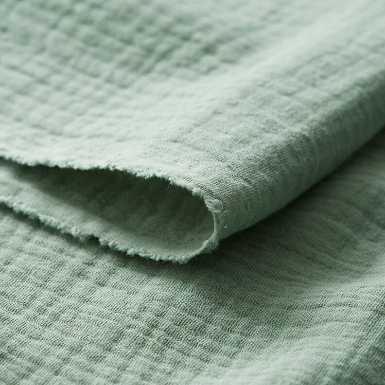 Mušelín / dvojitá mačkaná tkanina – rákosove zelená,  image number 5