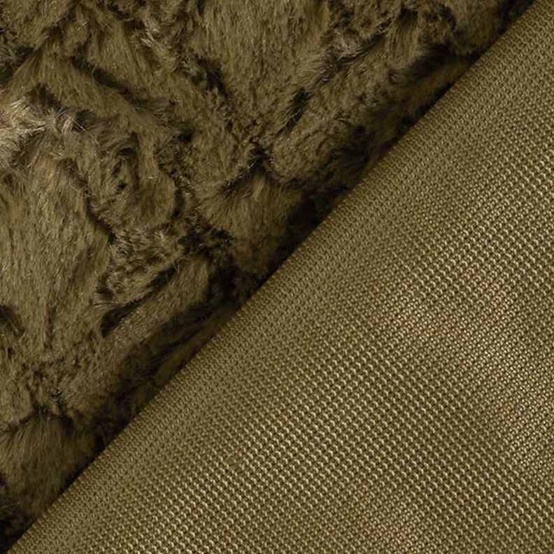 Umělá kožešina kosočtvercový vzor – khaki, image number 4
